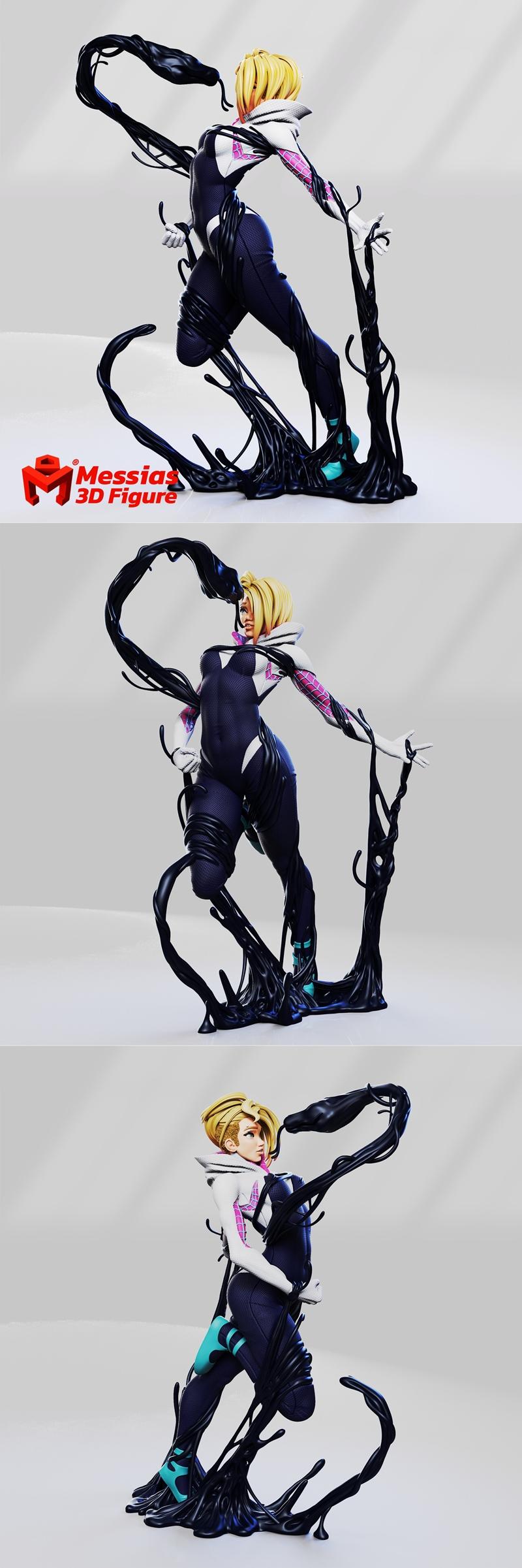Messias - 蜘蛛女侠 - 3D打印模型|Messias – Spider Gwen – 3D Print Model STL