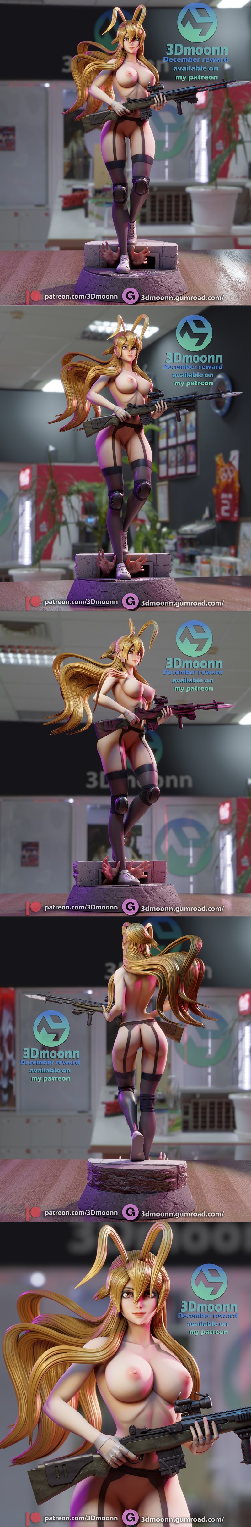 3D打印模型：Rei Miyamoto角色精品还原|3Dmoonn – Rei Miyamoto – 3D Print Model STL