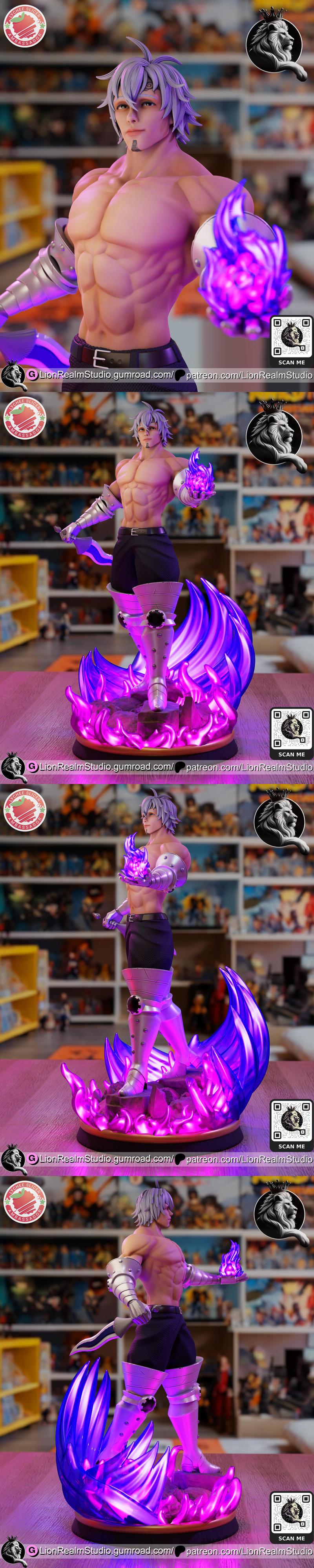 狮域：七宗罪——艾斯塔罗斯萨 3D打印模型|LionRealm – The Seven Deadly Sins – Estarossa – 3D Print Model