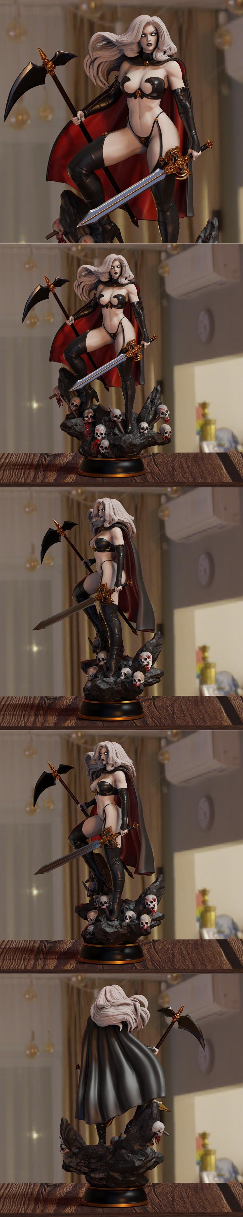 BrunoArt3D – Lady Death – 3D Print Model STL