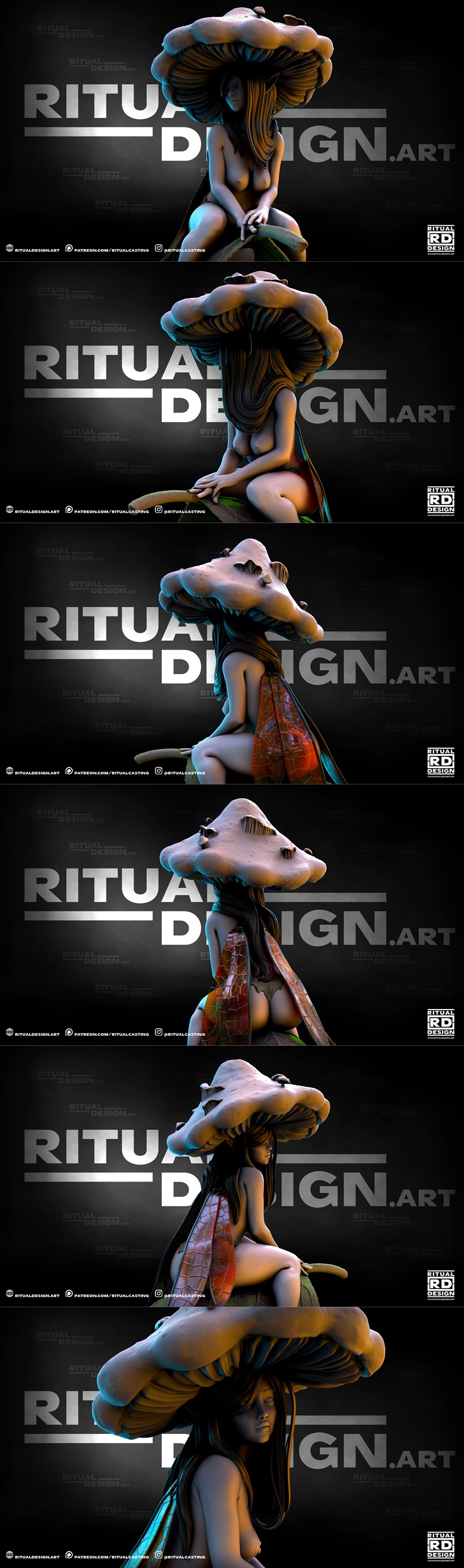 菌丝体幻想：我的细胞3D打印模型|Ritual Casting – Mycelia – 3D Print Model STL