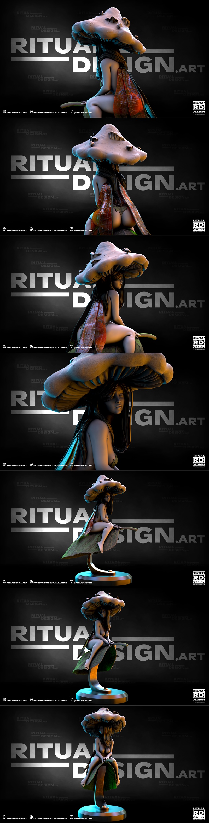 菌丝体幻想：我的细胞3D打印模型|Ritual Casting – Mycelia – 3D Print Model STL