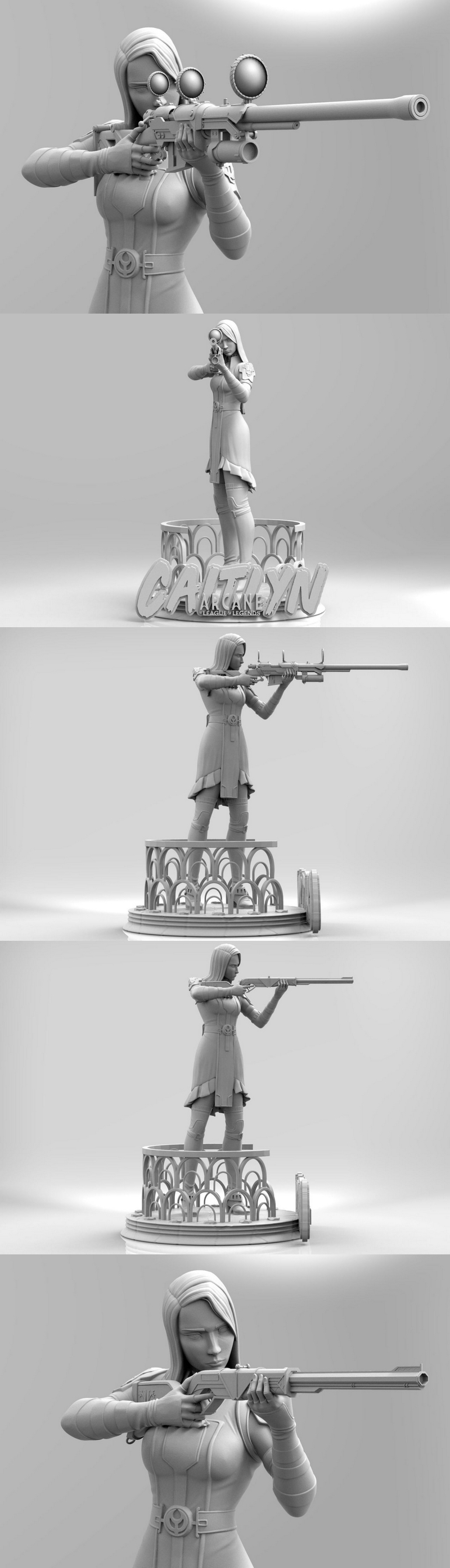 Arcane 3D打印模型：凯特琳|Caitlyn – Arcane – League of Legends – 3D Print Model