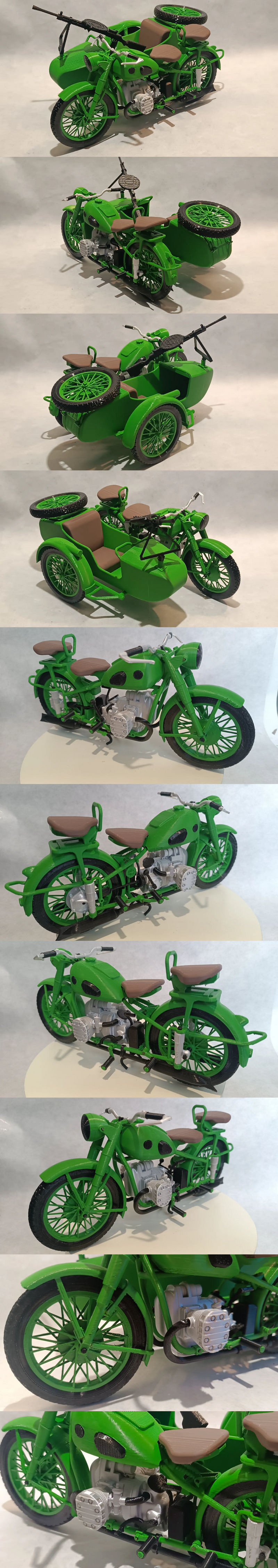Dnepr M72侧车 3D打印模型|Motorcycle DNEPR M72 with Sidecar – 3D Print Model