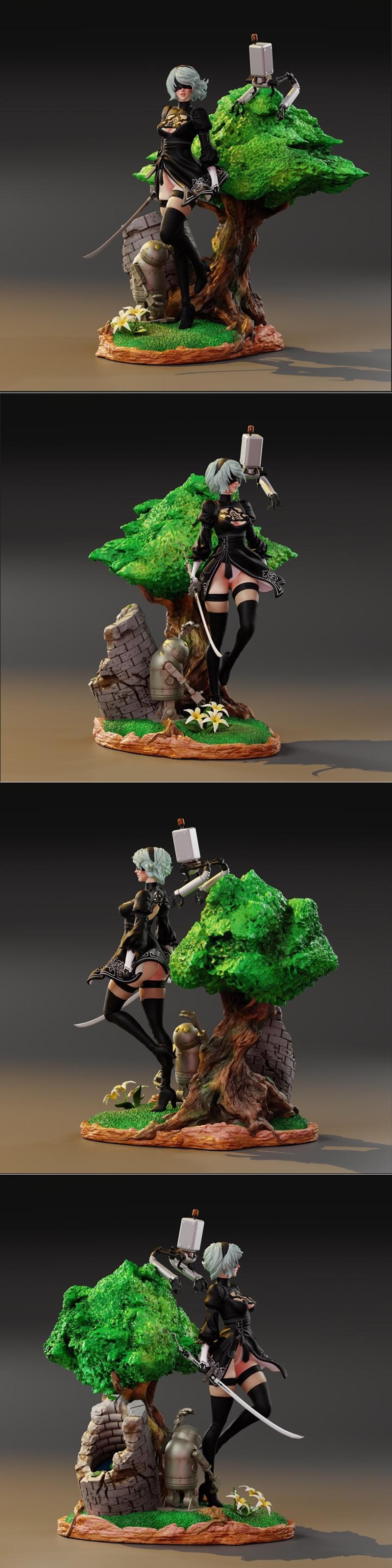 SakosigueArt-2B-3D打印模型|SakosigueArt – 2B – 3D Print Model STL