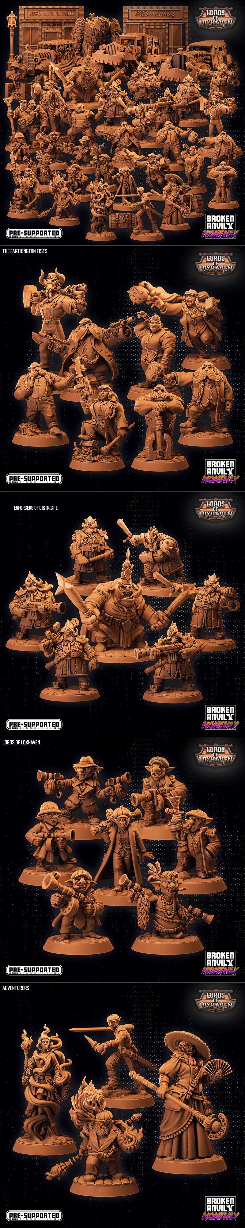 洛克斯港的领主 3D打印模型|Broken Anvil Miniatures – Lords of Loxhaven September 2022 – 3D Print Model STL