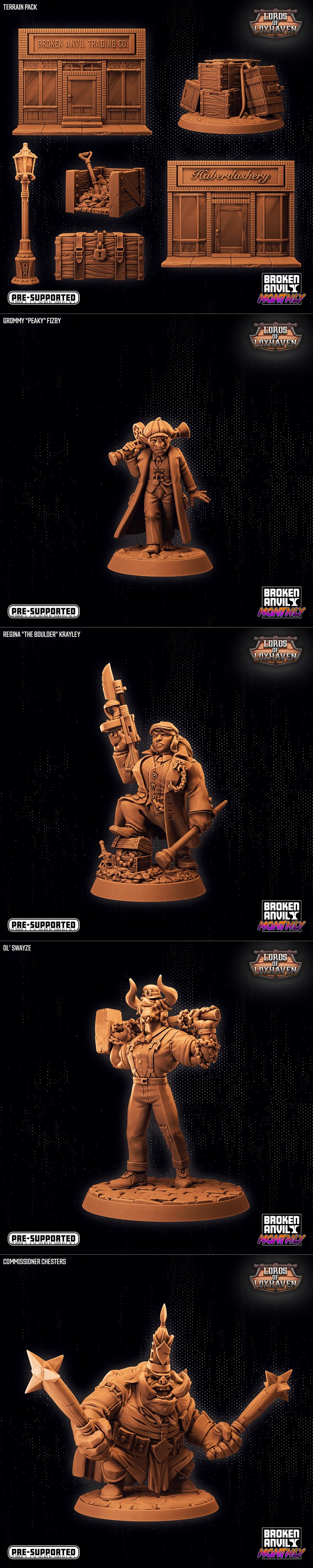 洛克斯港的领主 3D打印模型|Broken Anvil Miniatures – Lords of Loxhaven September 2022 – 3D Print Model STL