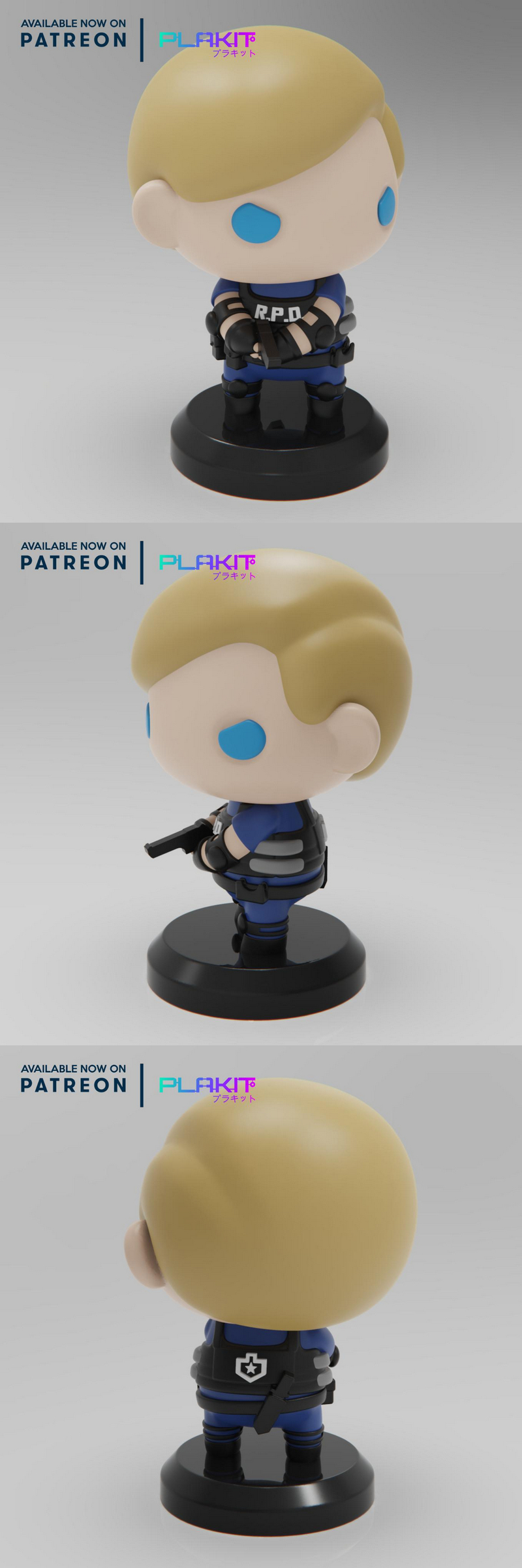 PlaKit - 生化危机2 - 伦兵 - 3D打印模型|PlaKit – Resident Evil 2 – Leon – 3D Print Model