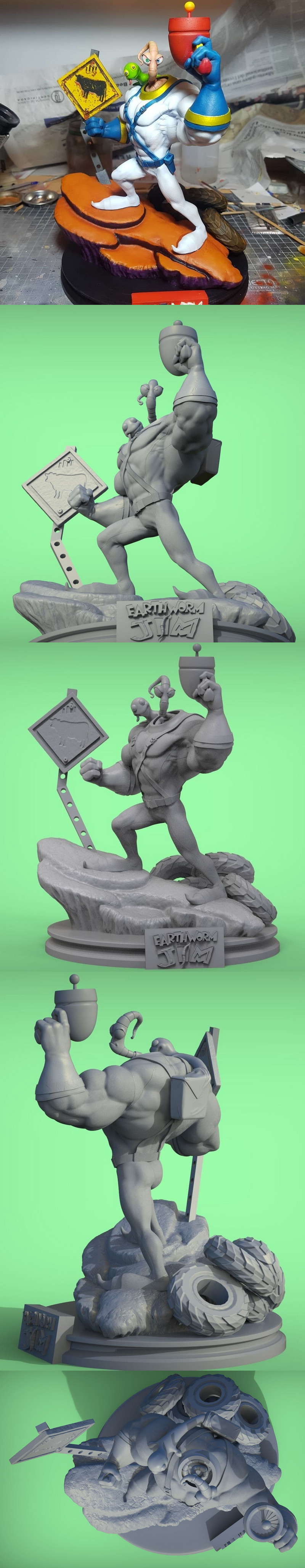 地球虫吉姆 3D打印模型|Earthworm Jim – 3D Print Model
