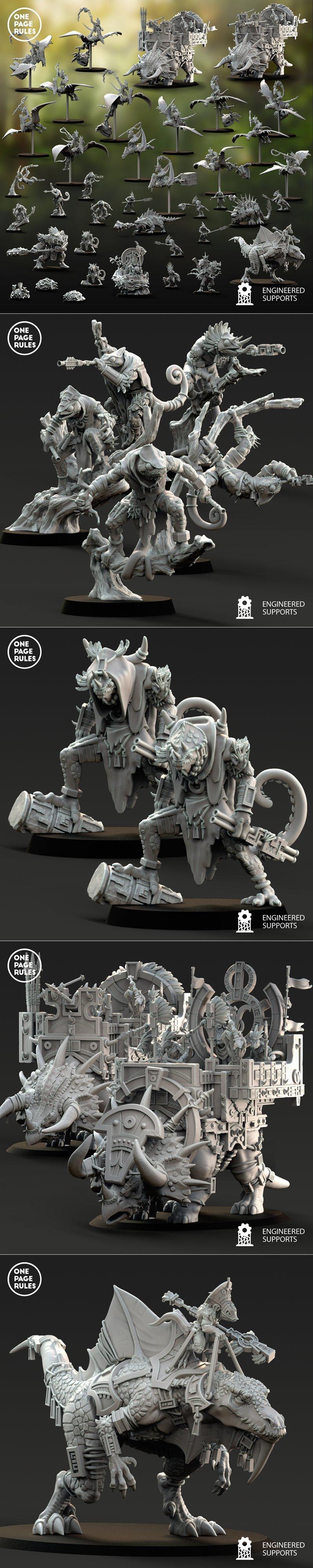 萨里安军团2：3D打印模型套装|One Page Rules – Saurians – Army Bundle 2 – 3D Print Model STL