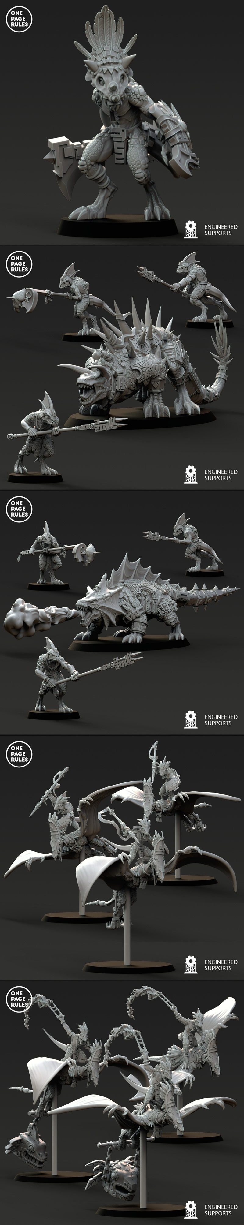 萨里安军团2：3D打印模型套装|One Page Rules – Saurians – Army Bundle 2 – 3D Print Model STL