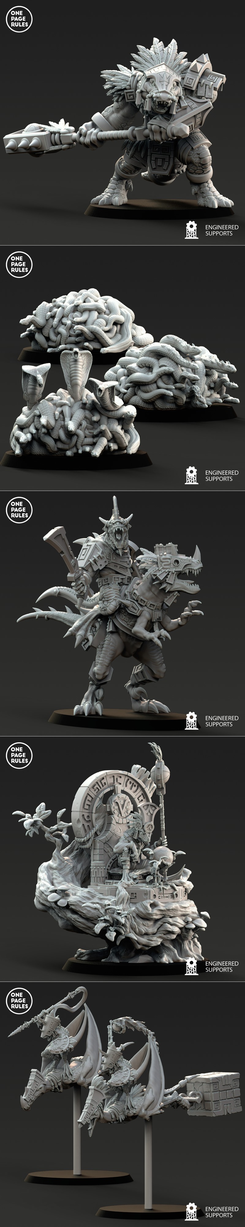 萨里安军团2：3D打印模型套装|One Page Rules – Saurians – Army Bundle 2 – 3D Print Model STL