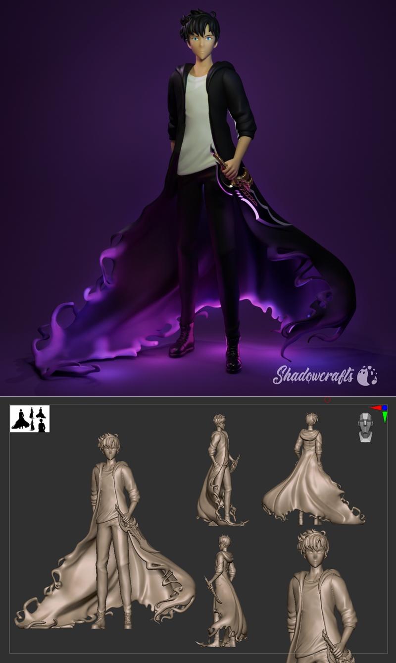 Solo Leveling 3D打印模型：张俊浩角色立体模型|Solo Leveling – Sung Jinwoo – 3D Print Model STL
