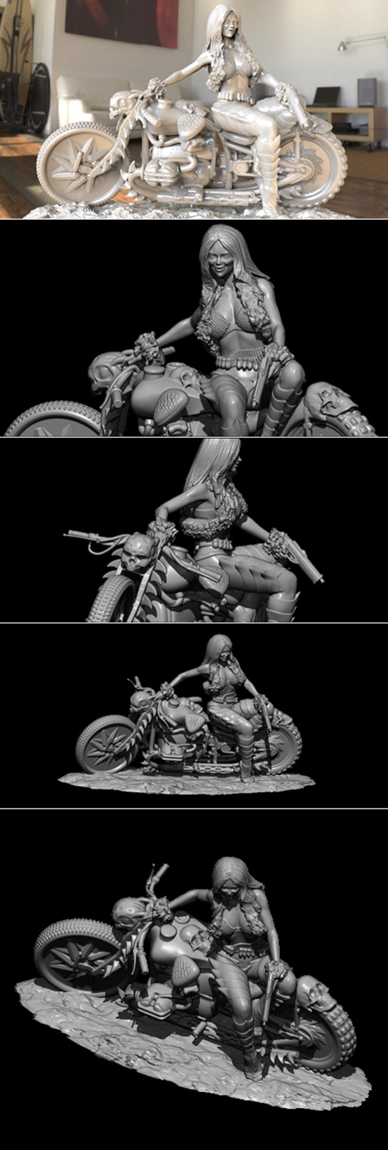 Walades Studio - 恶魔骑师 - 3D打印模型|Walades Studio – Demon Biker – 3D Print Model STL