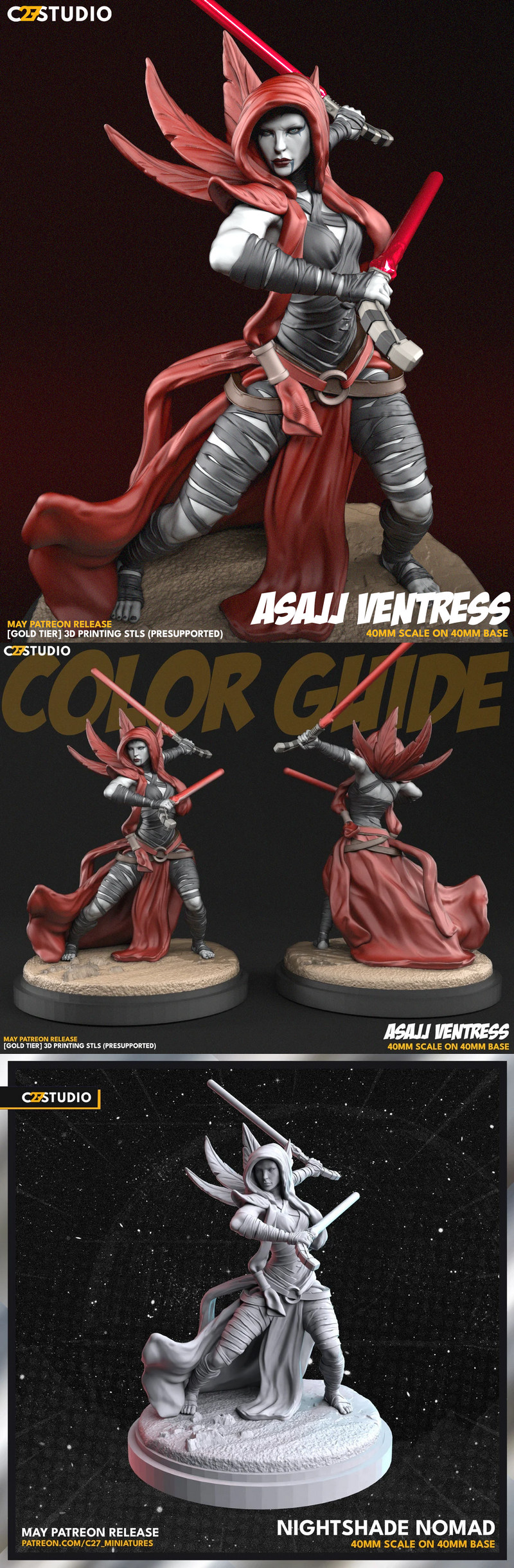 Asajj Ventress – Nightshade Nomad – 3D Print Model