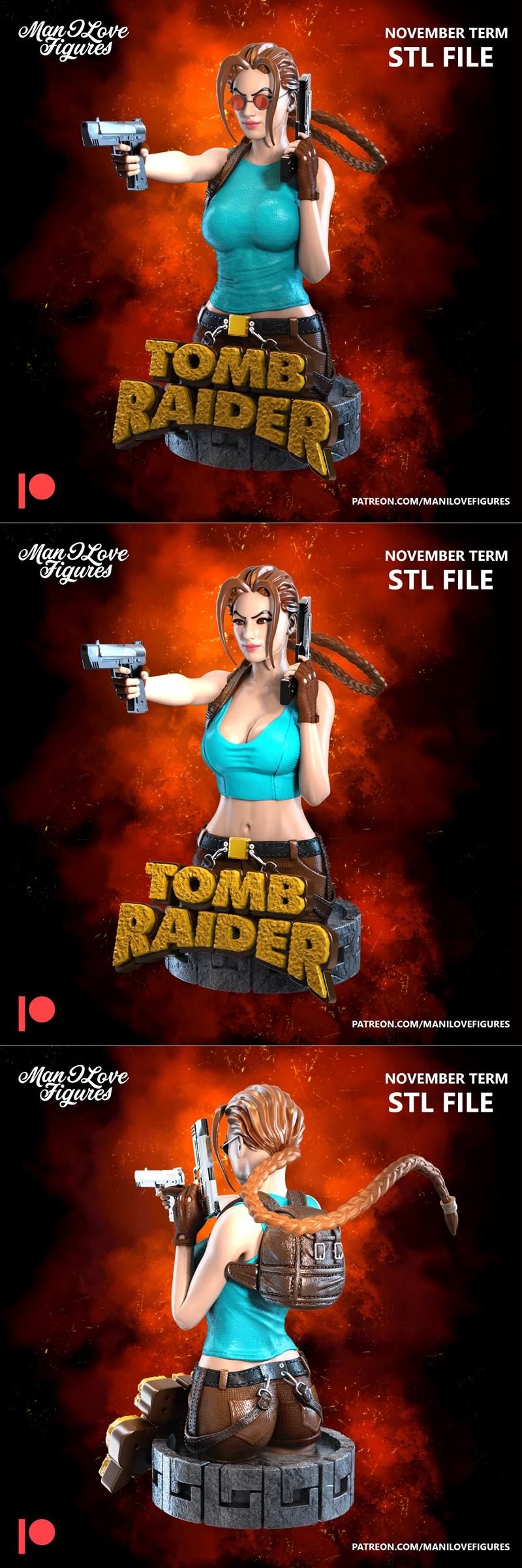 莉娜·克罗夫特 3D打印模型 STL|Lara Croft Bust – 3D Print Model STL