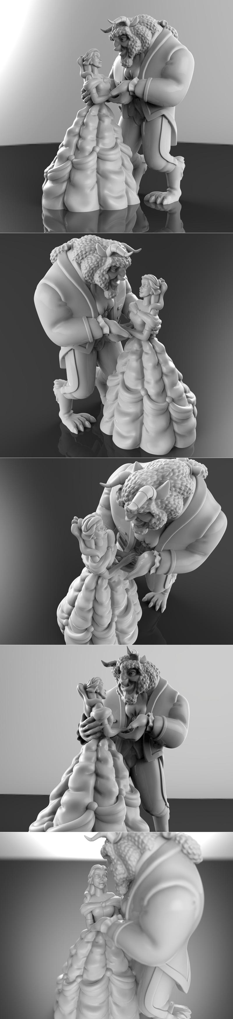 Beast之美的3D打印模型|Beauty and the Beast – 3D Print Model STL