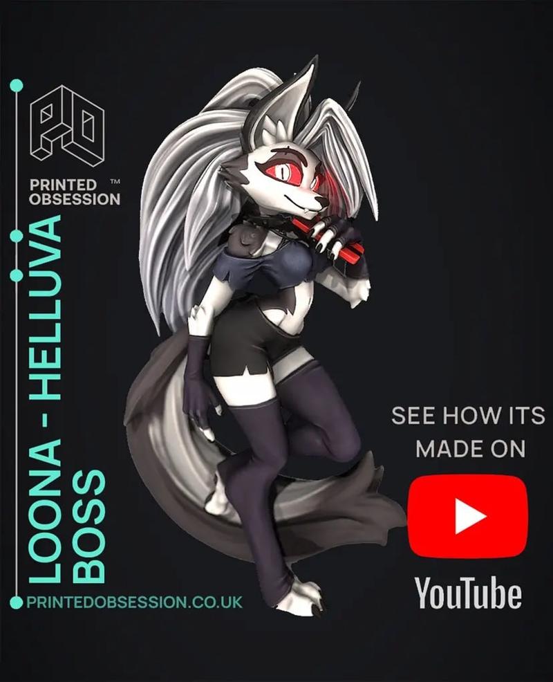 Loona 3D打印模型：Helluva Boss角色定制雕塑|Loona – Helluva Boss – Fan Art – 3D Print Model STL