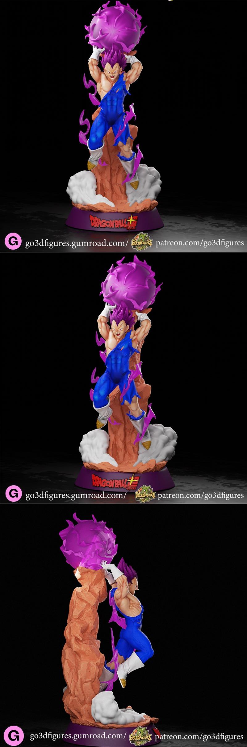 Go3DFigures- Vegeta Ego - 3D打印模型|Go3DFigures – Vegeta Ego – 3D Print Model STL