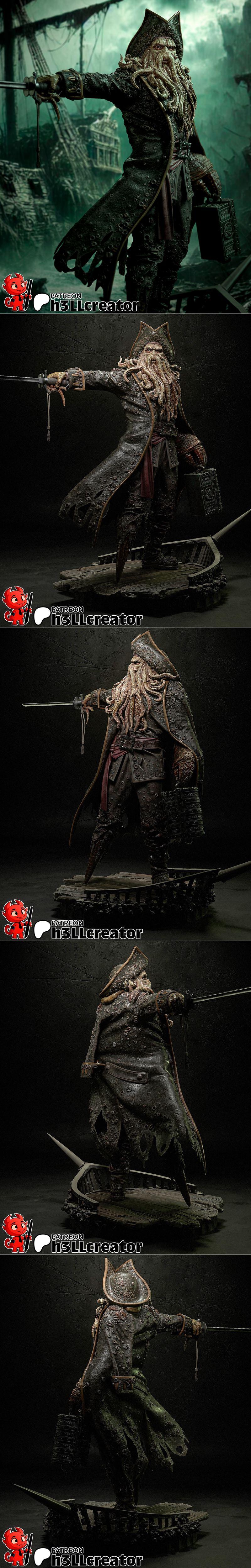 H3LL创作者 - 大卫·琼斯 - 3D打印模型|h3LL creator – Davy Jones – 3D Print Model STL