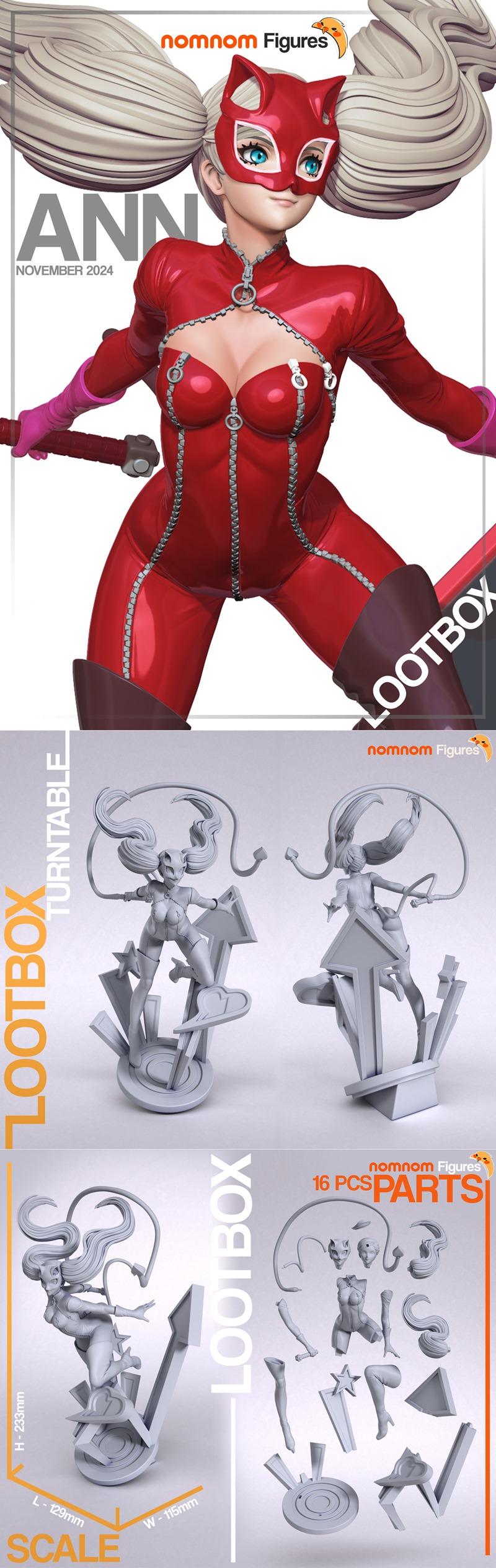 Nomnom figures - 安娜·高见 - 3D打印模型|Nomnom Figures – Ann Takamaki – 3D Print Model STL