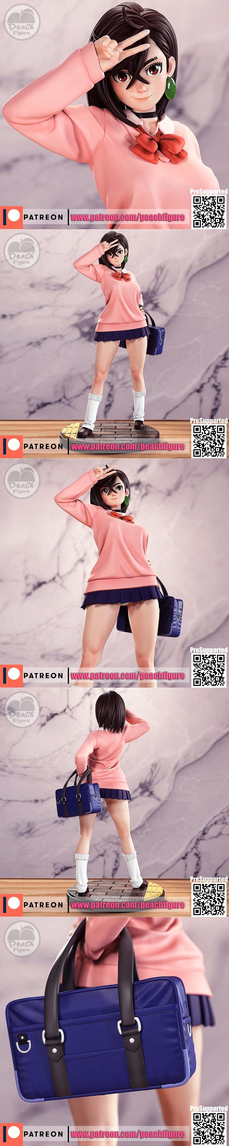 桃形少女——Dandadan——摩莫·秋濑——3D打印模型|Peach Figure – Dandadan – Momo Ayase – 3D Print Model STL