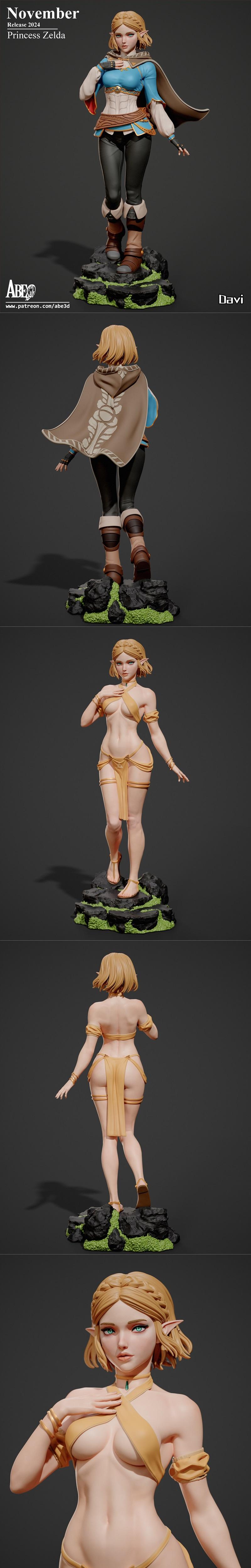 Abe3D - 维尔德之公主 - 海拉鲁公主 Zelda 3D打印模型|Abe3D – Princess Zelda – 3D Print Model STL