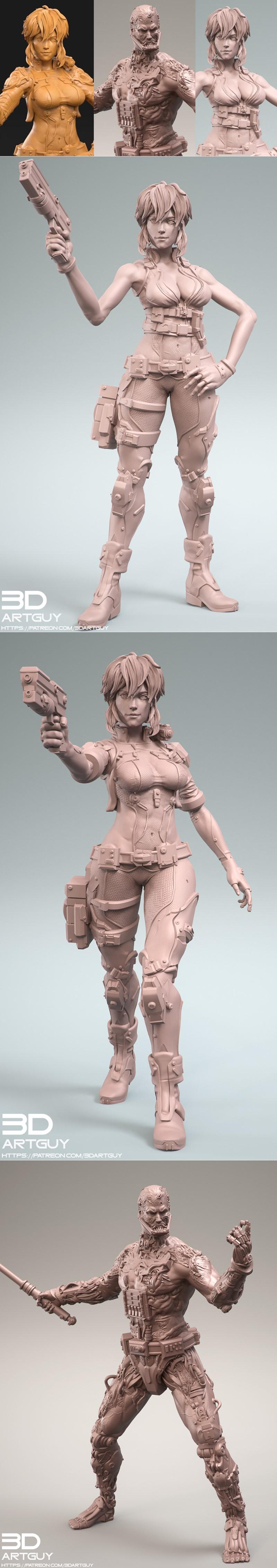 3D打印模型：部落爱好者 3D打印作品|3DArtGuy – Tribes Admirer – 3D Print Model STL