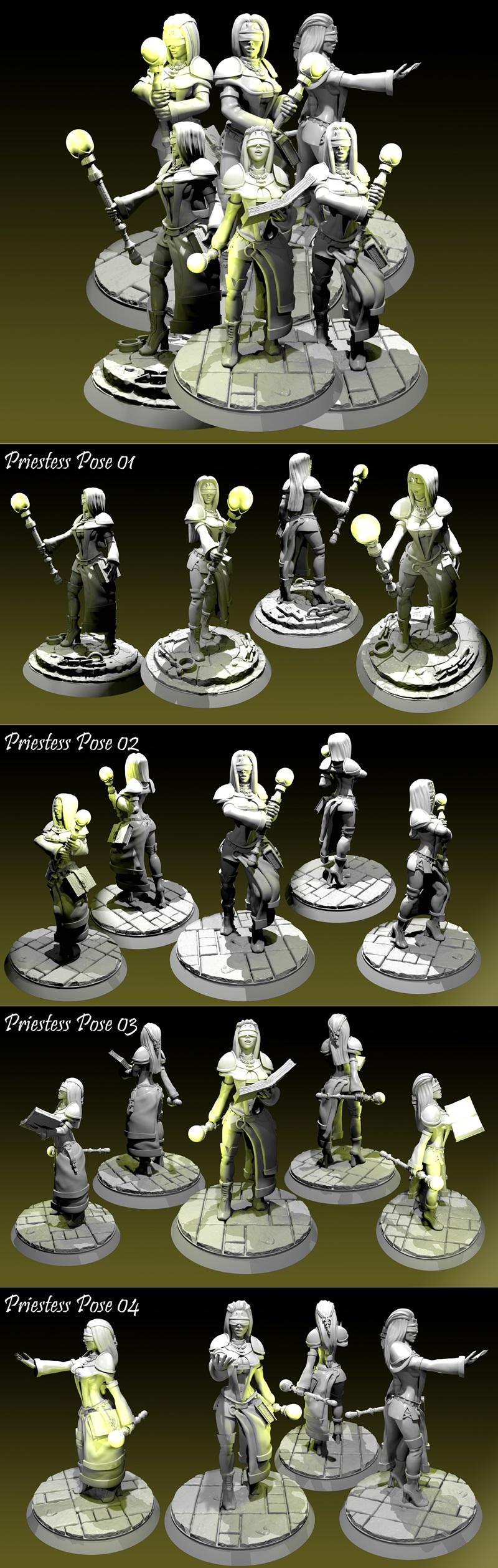 Foxy Models 女神祭司 3D打印模型|Foxy Models – Priestess – 3D Print Model STL