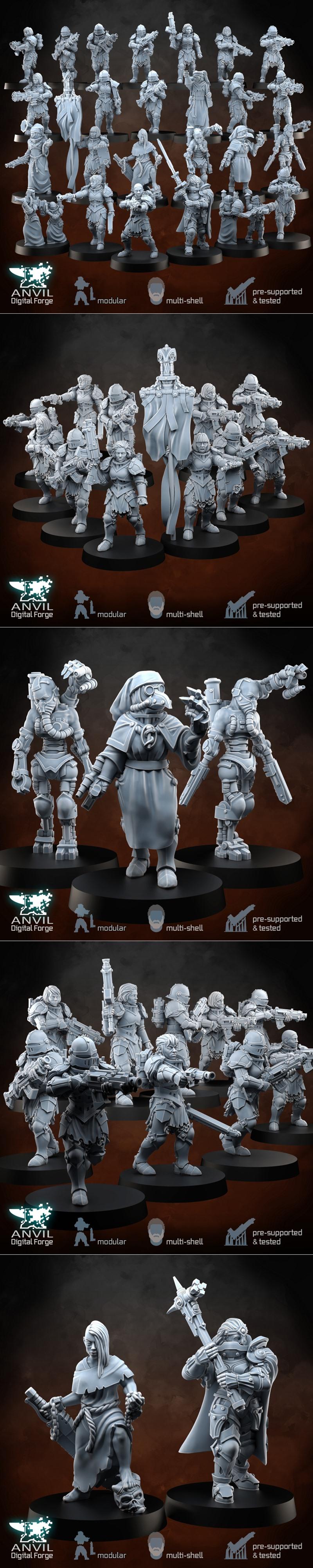 燃烧玫瑰的战线步兵——3D打印模型|Daughters of the Burning Rose Battleline Infantry – 3D Print Model STL