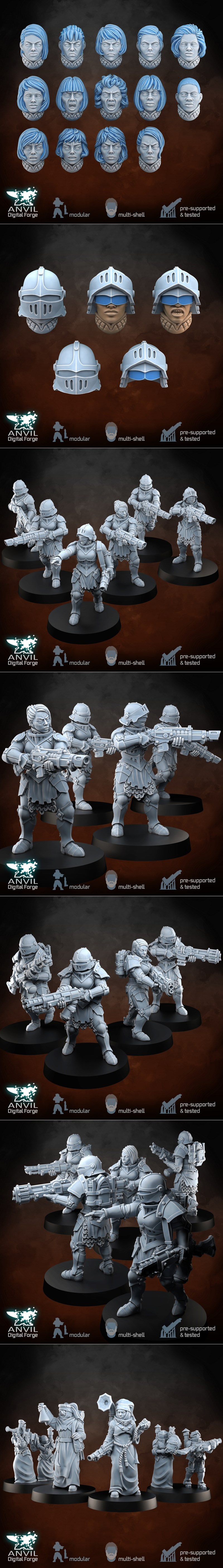 燃烧玫瑰的战线步兵——3D打印模型|Daughters of the Burning Rose Battleline Infantry – 3D Print Model STL