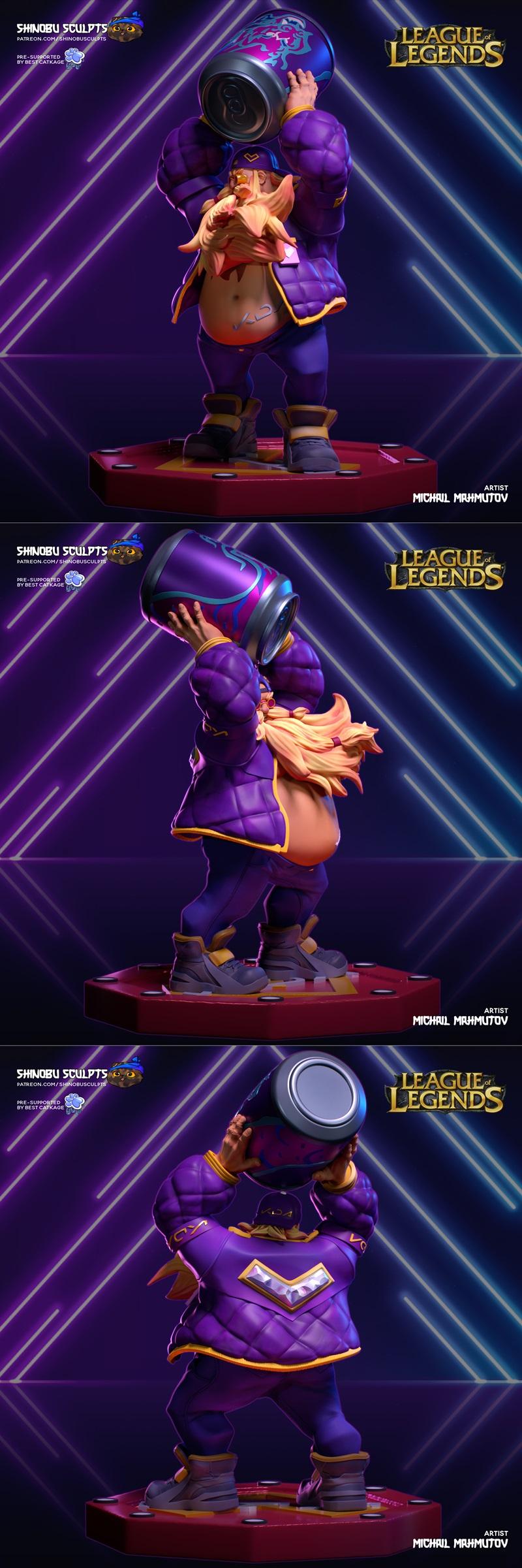 Gragas - 荒野之息 - 诗乃 3D打印模型|Gragas – LOL – Shinobu Sculpt – 3D Print Model STL