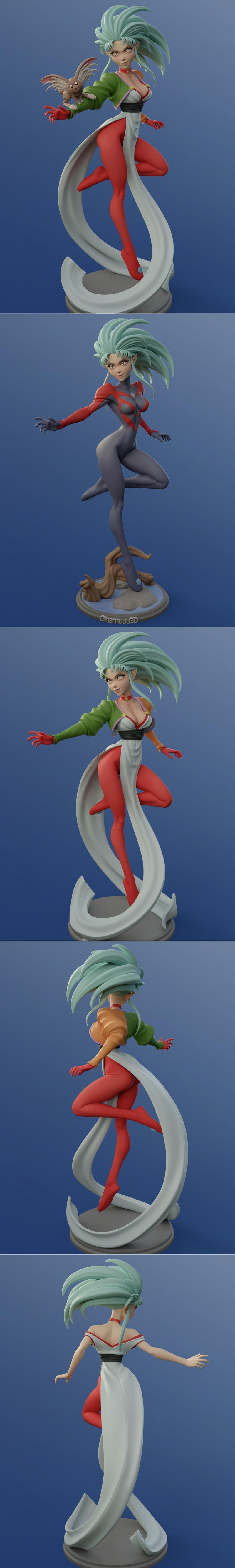 Dinamuuu3D - 《瑞月》3D打印模型|Dinamuuu3D – Ryoko Hakubi – 3D Print Model STL
