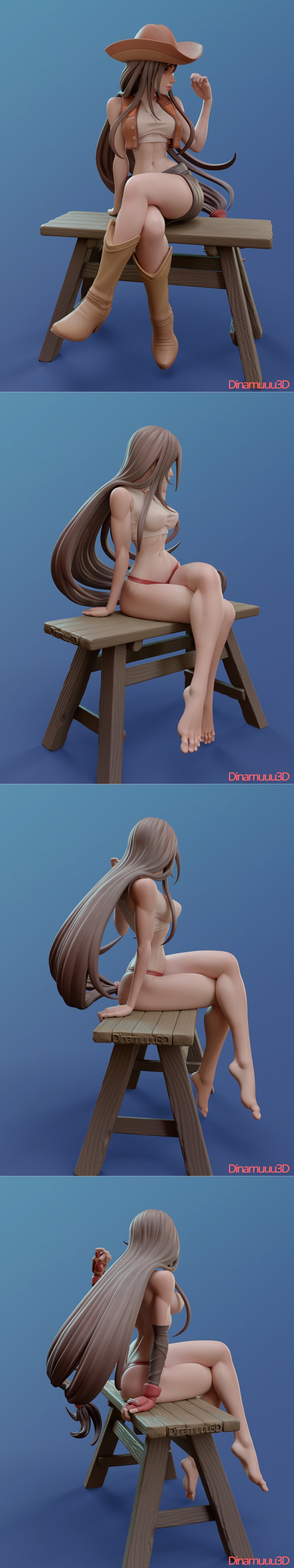 Dinamuuu3D - 雷神之锤3D打印模型 - Tifa Lockhart|Dinamuuu3D – Tifa Lockhart – 3D Print Model STL
