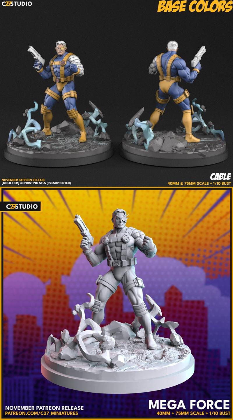 3D打印模型：钢铁侠手办造型|Cable – 3D Print Model STL