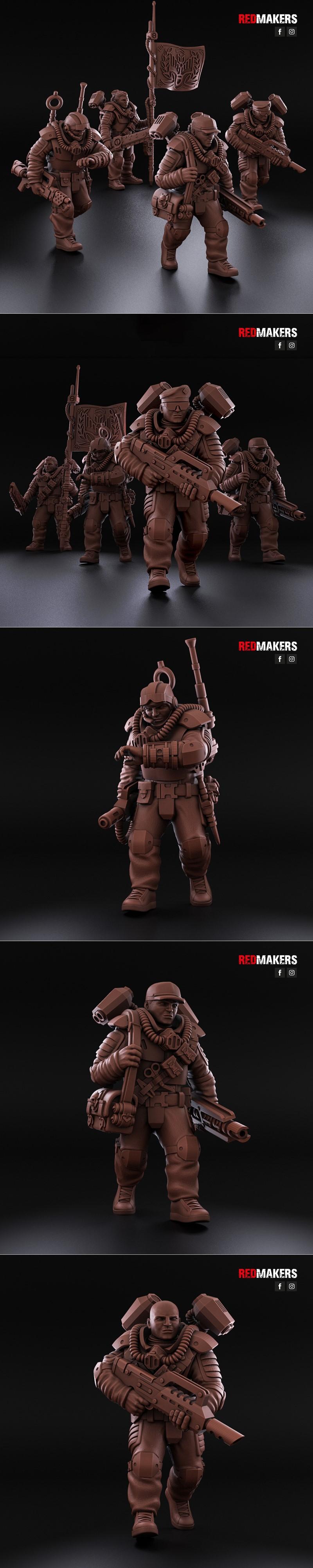 空中部队——指挥小队——3D打印模型|Airborne Division – Command Squad – 3D Print Model STL