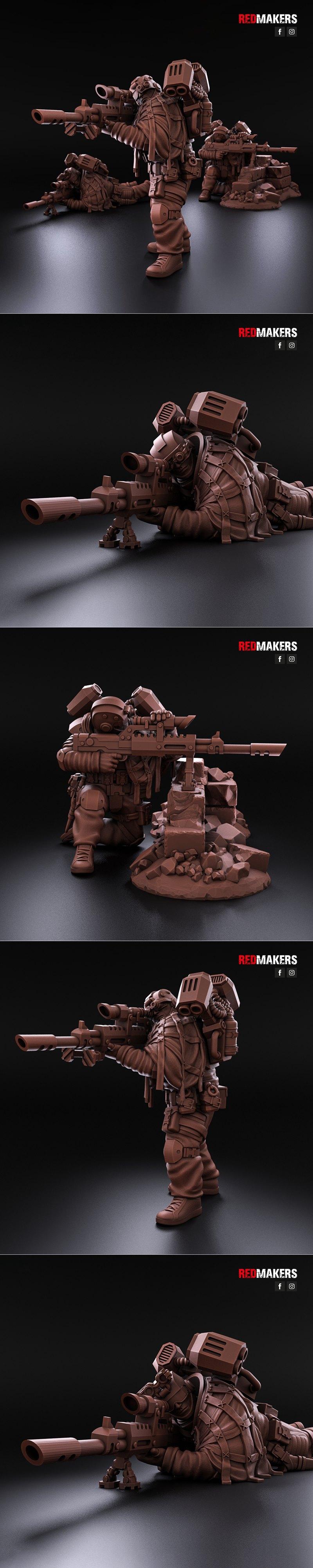 空中部队——狙击手——3D打印模型|Airborne Division – Snipers – 3D Print Model STL