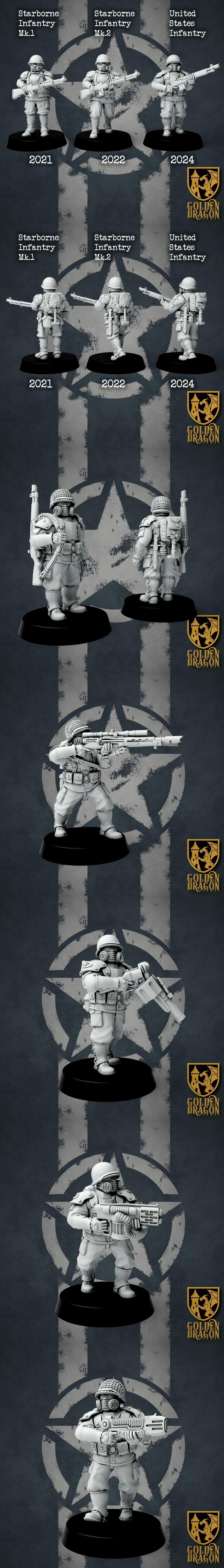 Golden Dragon Games – United States – Infantry – 3D Print Model STL