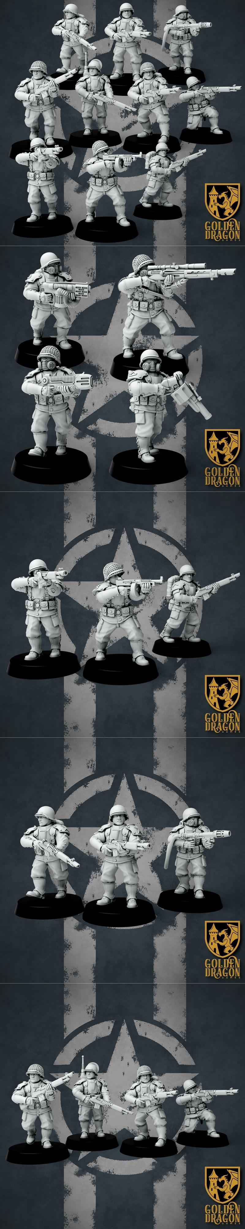 Golden Dragon Games – United States – Infantry – 3D Print Model STL