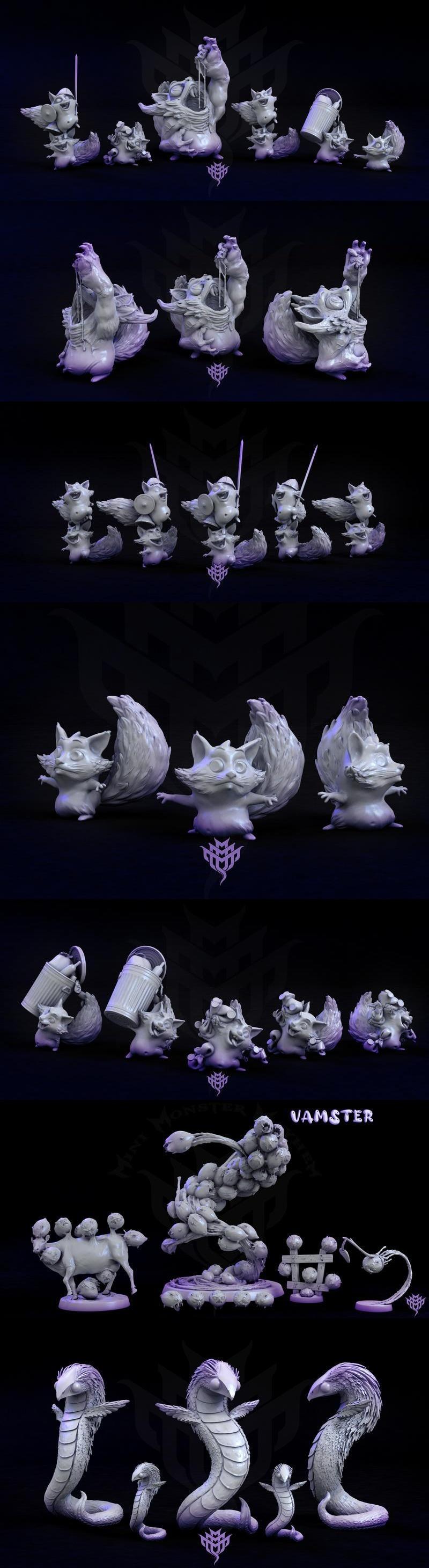 迷你怪物乱斗——萌系噩梦——3D打印模型|Mini Monster Mayhem – Adorable Nightmare – 3D Print Model STL