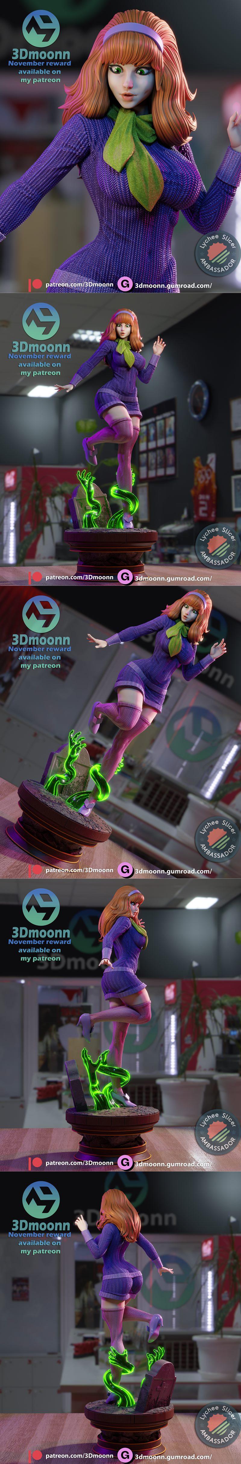 3D打印模型：Daphne角色动漫造型|3Dmoonn – Daphne – 3D Print Model STL