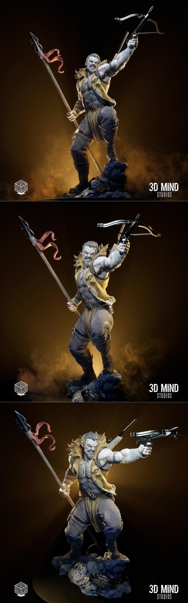 3D打印模型：Kraven 3D打印角色模型|3D Mind – Kraven – 3D Print Model STL