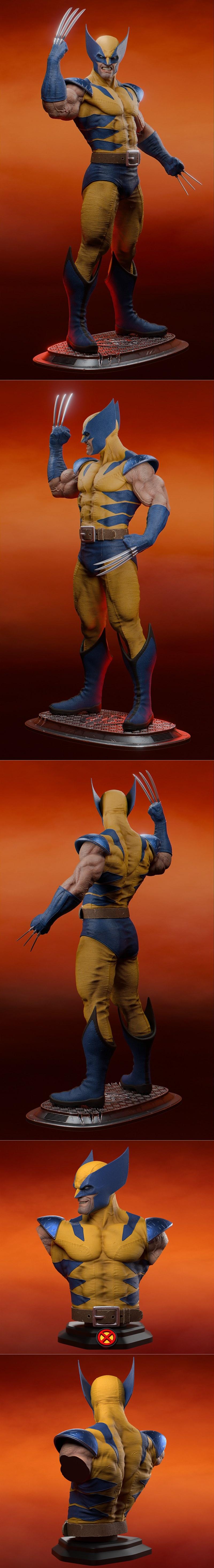 Gonza Estay – Wolverine Sculpture and Bust – 3D Print Model STL