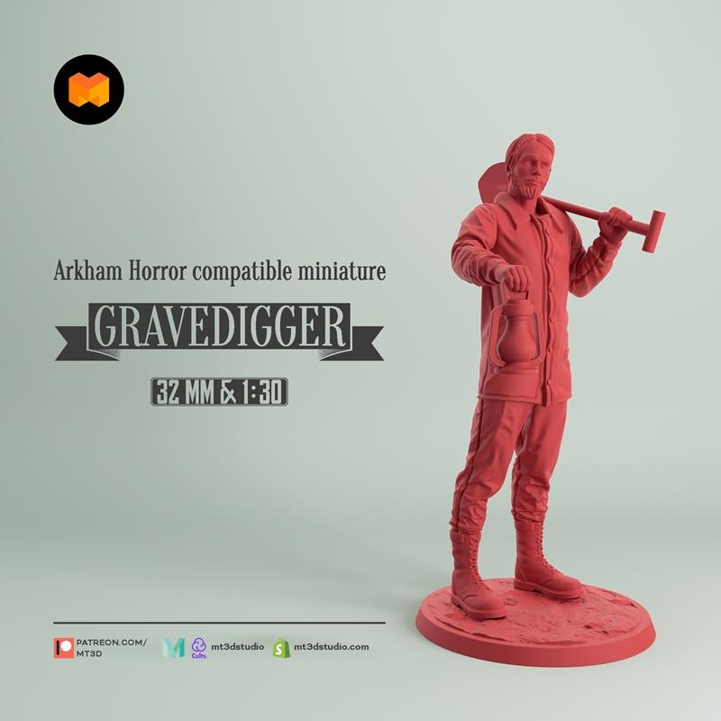 格雷夫挖墓者 - 《黑暗之魂》3D打印模型|Gravedigger – Arkham Horror compatible – 3D Print Model STL
