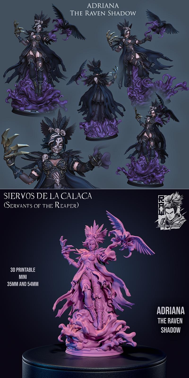 Ronin艺术工作坊 - 3D打印模型 - Adriana|Ronin Arts Workshop – Adriana – 3D Print Model STL