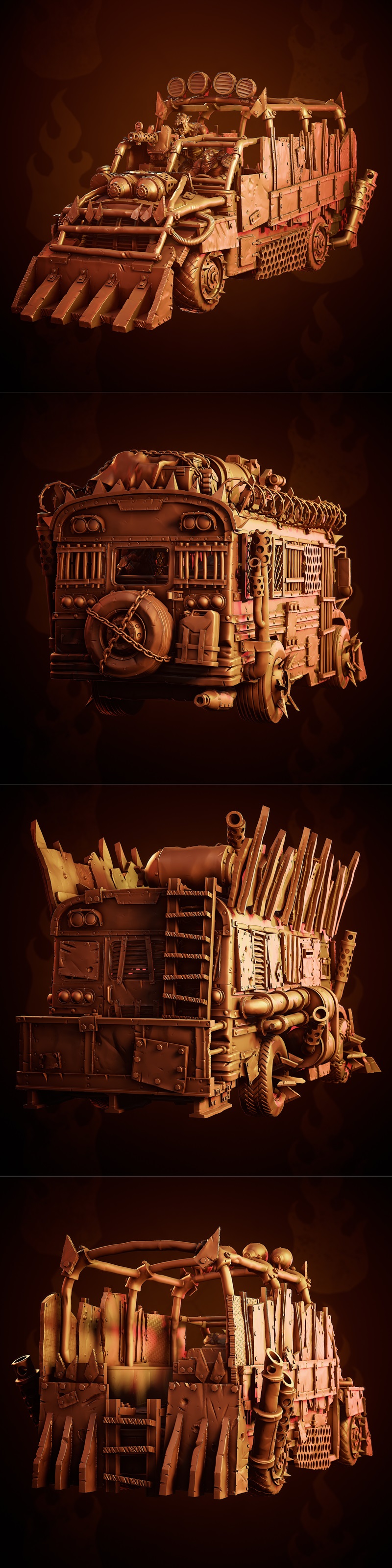 MrModulork orc战斗巴士 3D打印模型|MrModulork – Orc Battle Bus – 3D Print Model STL