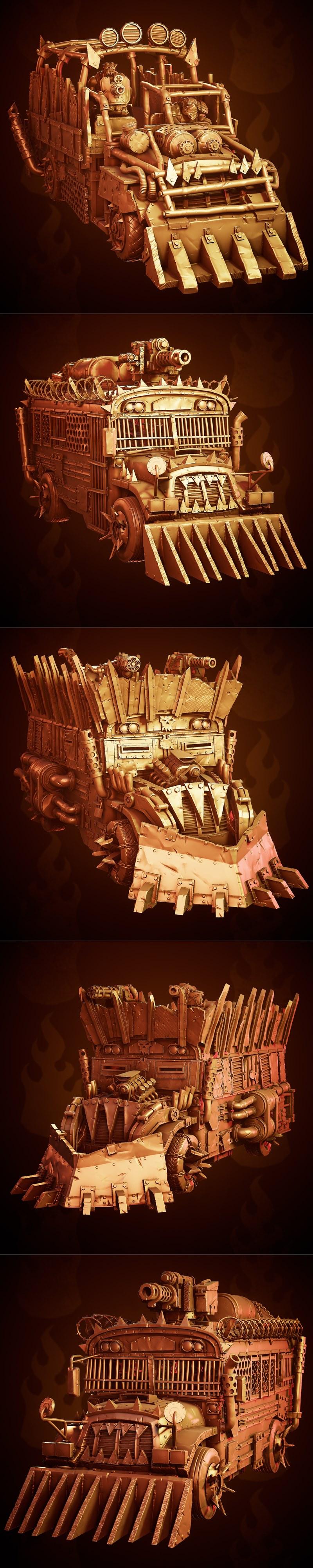 MrModulork orc战斗巴士 3D打印模型|MrModulork – Orc Battle Bus – 3D Print Model STL