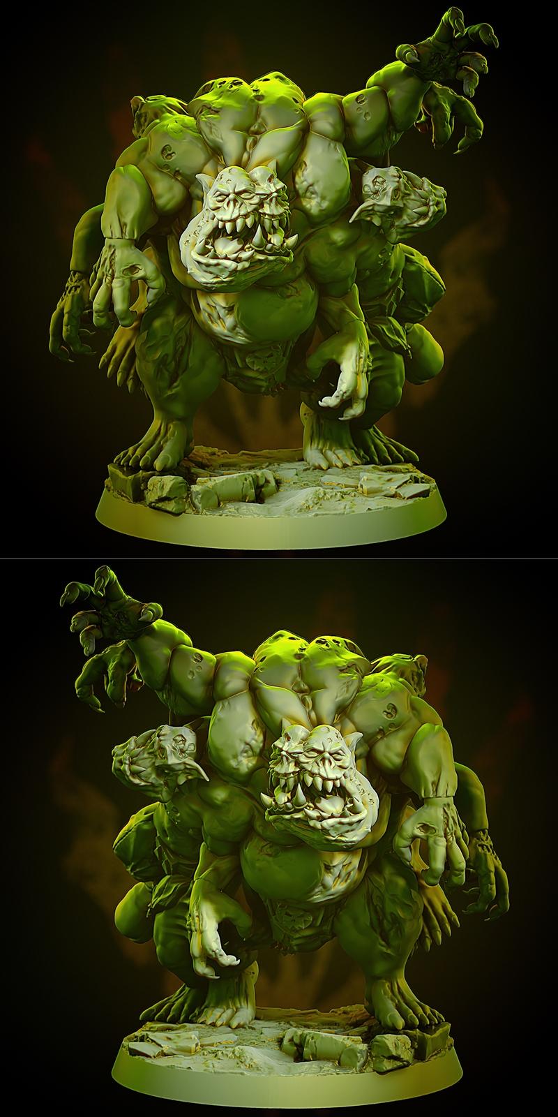 MrModulork创作的《食人魔僵尸国王》3D打印模型|MrModulork – Rat King Orc Zombie – 3D Print Model STL