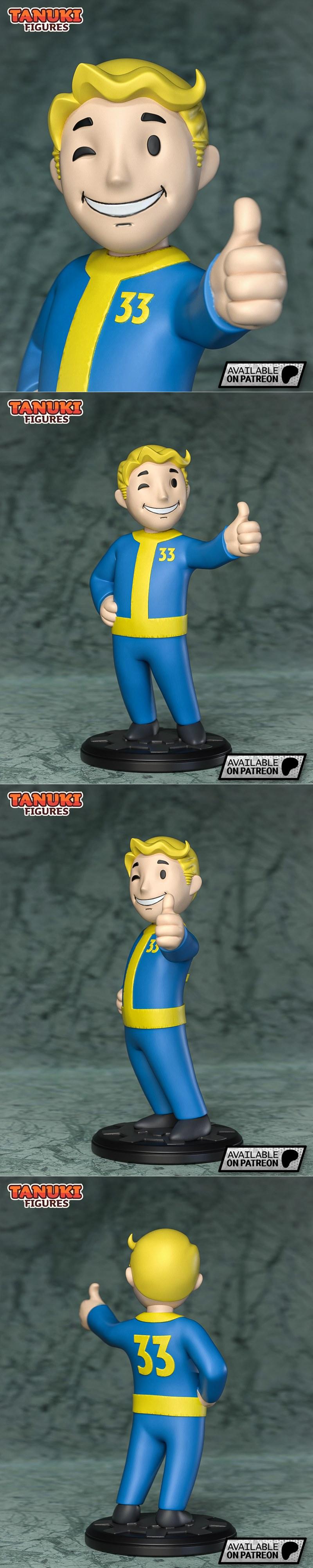 Vault Boy 3D打印模型|Tanuki Figures – Vault Boy – 3D Print Model STL