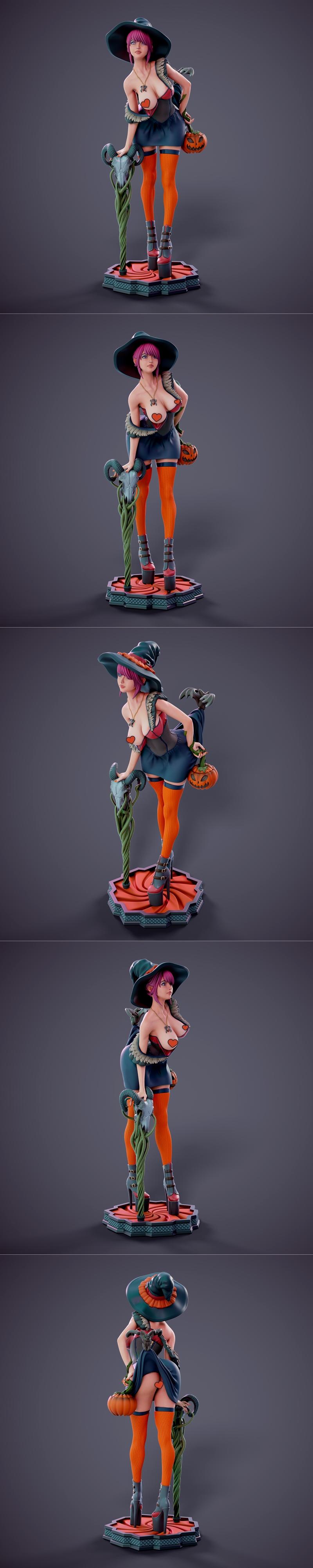 Chagarin - 万圣节女巫 - 3D打印模型|Chagarin – Halloween witch – A – 3D Print Model STL